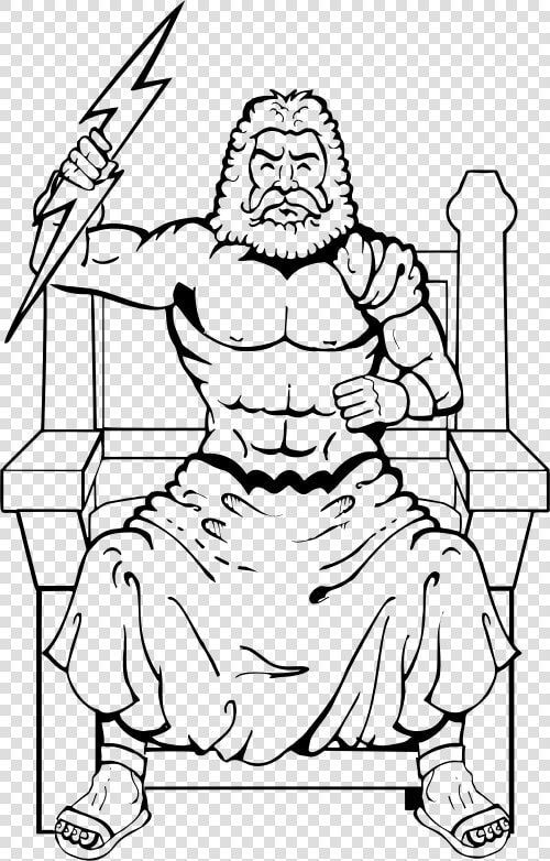 Zeus By Overjupiter Line Art   Cronus Greek Mythology Clipart Png  Transparent PngTransparent PNG