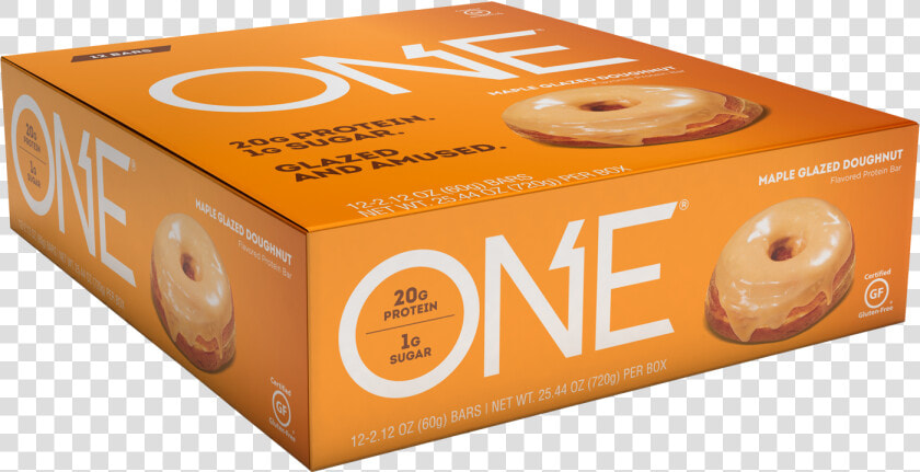 One Bars Maple Glazed Doughnut Protein Bar   One Protein Bar Chocolate Chip Cookie Dough  HD Png DownloadTransparent PNG