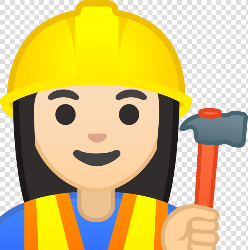 Woman Construction Worker Light Skin Tone Icon   Work Emoji  HD Png DownloadTransparent PNG