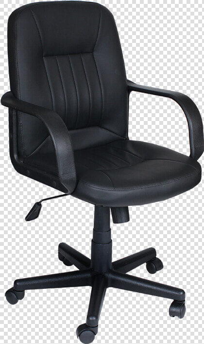 Middle Back Ergonomic Desk Computer Office Pu Swivel  HD Png DownloadTransparent PNG