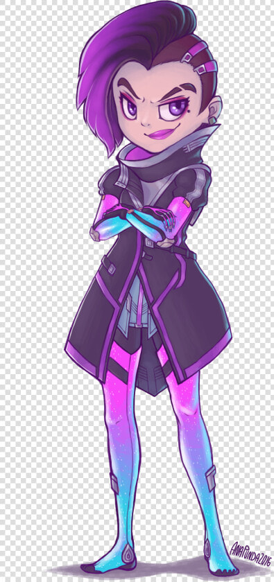 Fan Art Cute Here   Sombra Overwatch Fanart Chibi  HD Png DownloadTransparent PNG