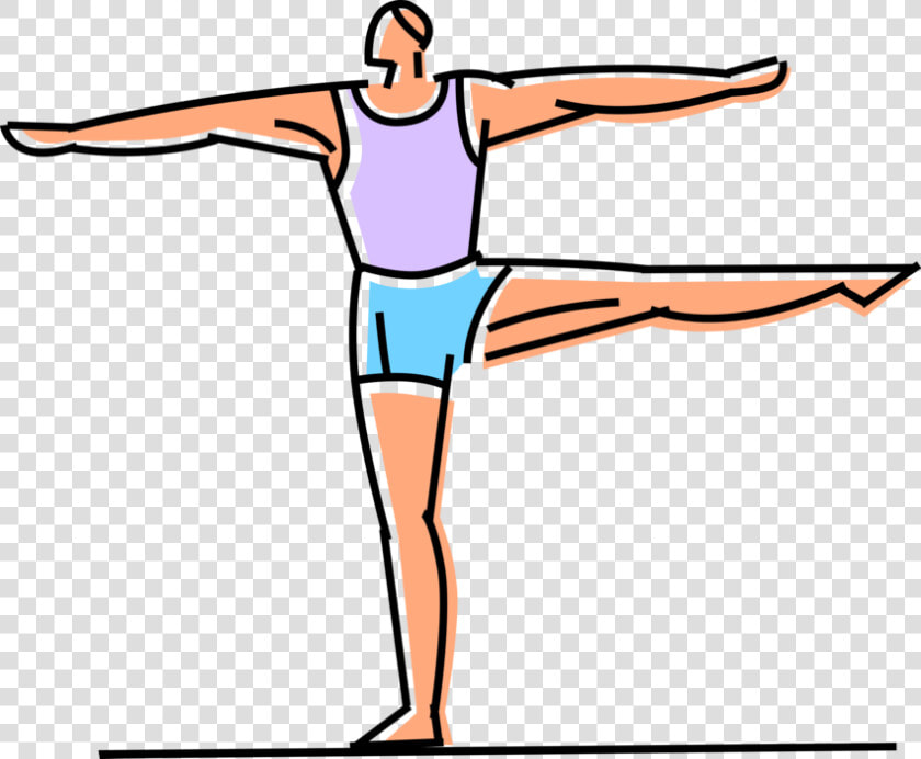 Gymnast Vector Balance Beam Clipart   One Leg Balance Gymnastics  HD Png DownloadTransparent PNG