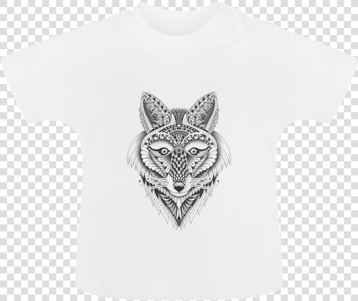 Foxy Wolf Ornate Animal Drawing Baby Classic T shirt   Dingo  HD Png DownloadTransparent PNG