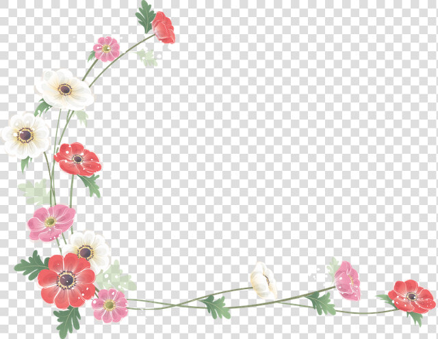 Free Scrapbooking Corners For Weddings  Anniversaries   Border Flower Frame Png  Transparent PngTransparent PNG