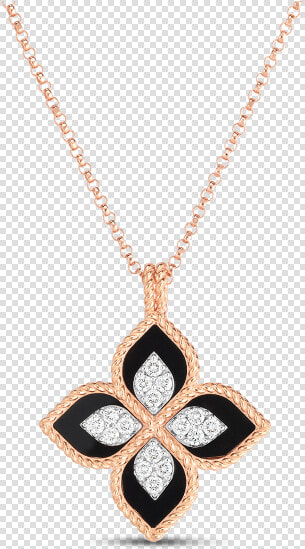 Roberto Coin Princess Flower Diamond Black Necklace   Roberto Coin Princess Flower  HD Png DownloadTransparent PNG