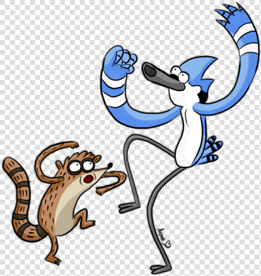 Mordecai Dancing With Rigby ydb527   Mordecai And Rigby Drawing  HD Png DownloadTransparent PNG