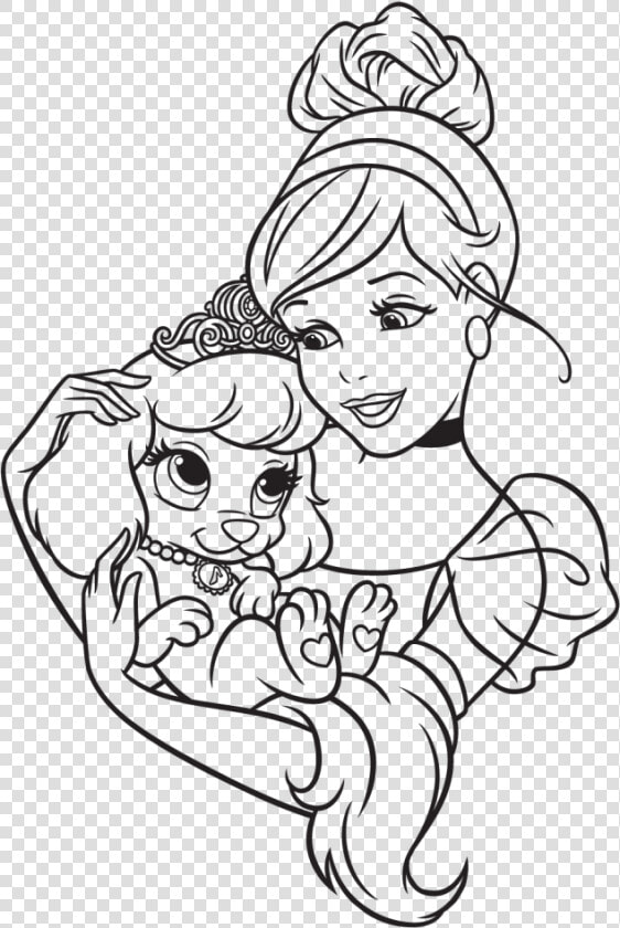 Coloring Pages Palace Pets Coloring Pictures Palace   Disney Princess With Palace Pet Coloring Pages  HD Png DownloadTransparent PNG