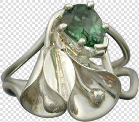 Calla Lily Ring With Green Tourmaline   Locket  HD Png DownloadTransparent PNG