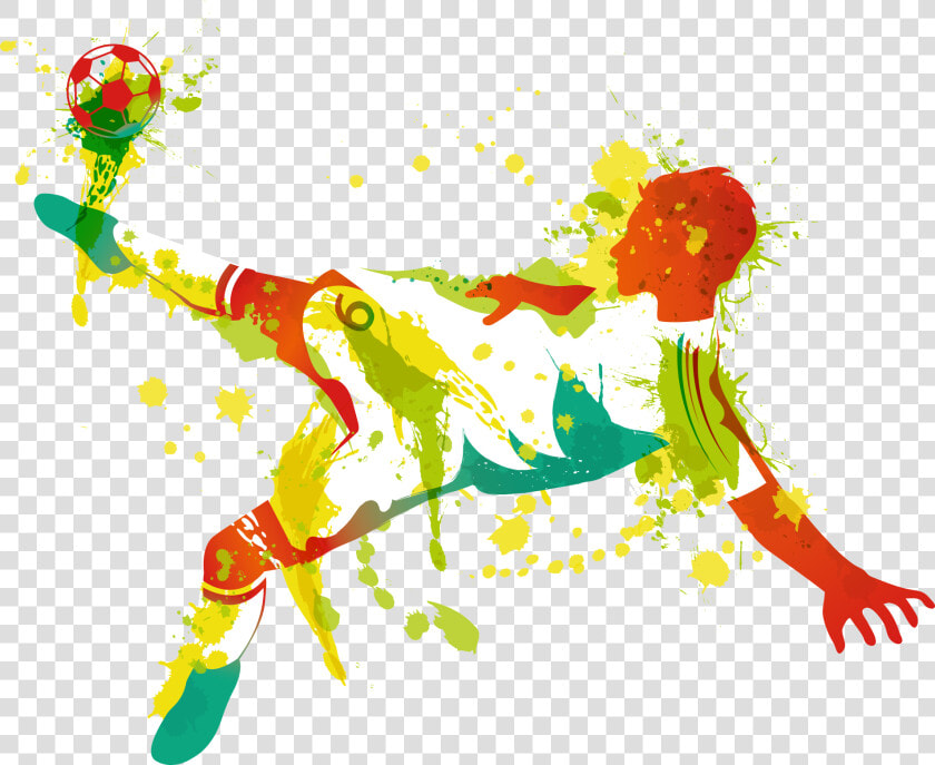 Vector Football Footballer Ink Hd Image Free Png Clipart   Football Player Footballer Clip Art  Transparent PngTransparent PNG