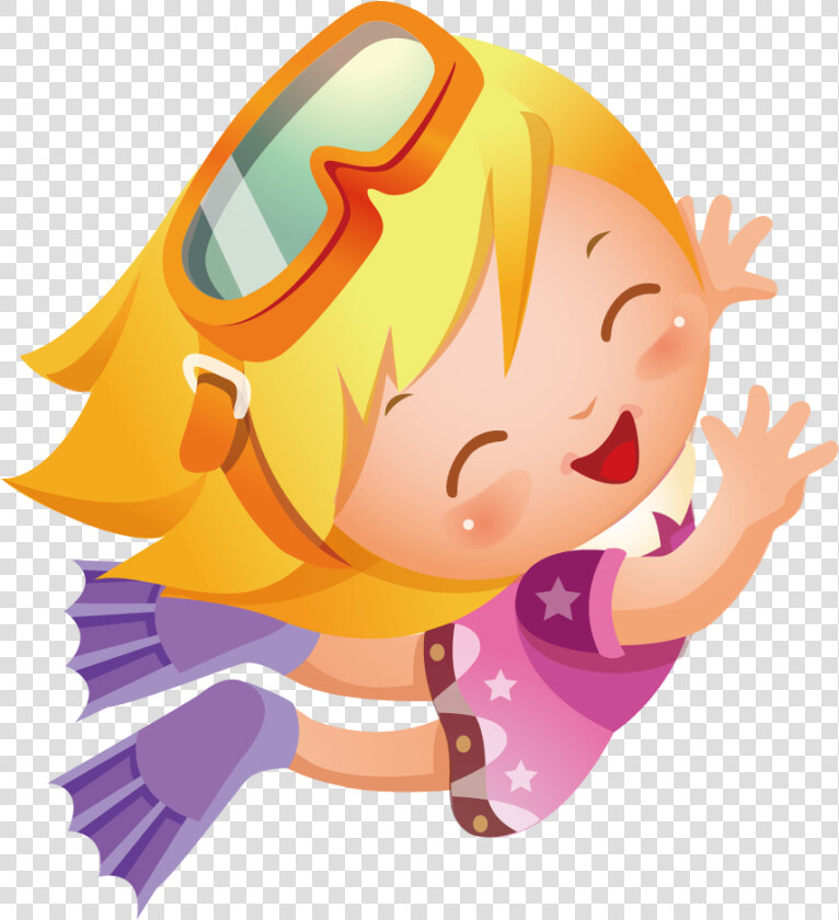 Png Transparent Underwater Diving Illustration Happy   Girl Diver Clipart Png  Png DownloadTransparent PNG