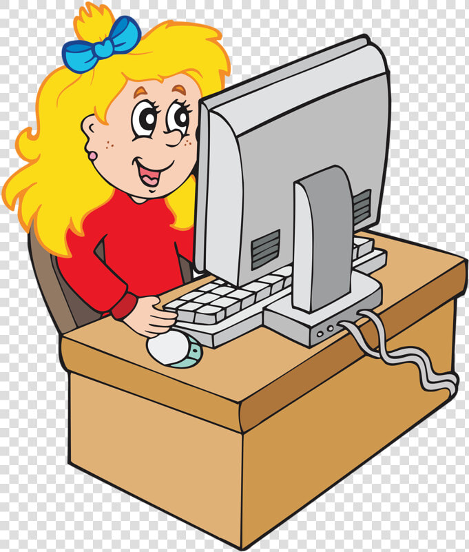 Cartoon Girl Working With Computer Png Pinterest   Girl Computer Clipart  Transparent PngTransparent PNG