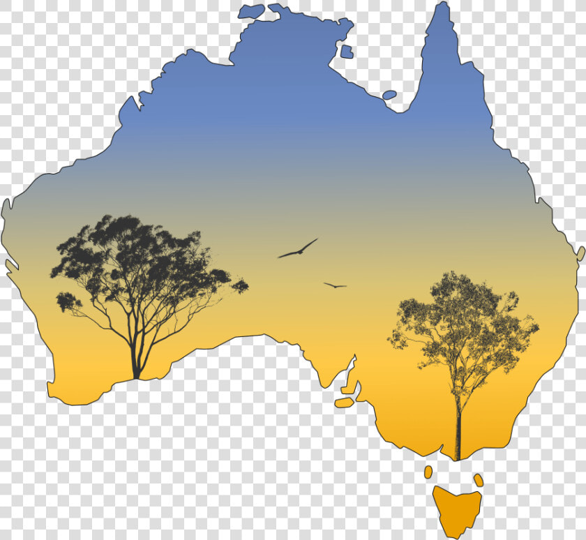 Silhouette Australia Gum Trees   Population Of Cats In Australia  HD Png DownloadTransparent PNG