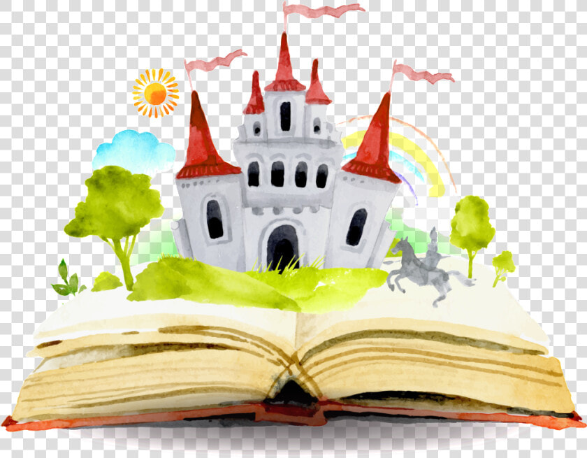 Cartoon Fairy Tale Book Castle Pattern Elements   Fairy Tale Book Png  Transparent PngTransparent PNG