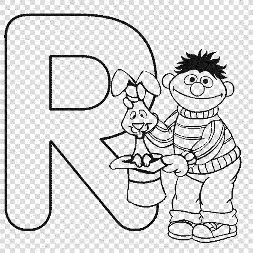 Kids Abc Coloring Pages   Sesame Street R Coloring Sheet  HD Png DownloadTransparent PNG