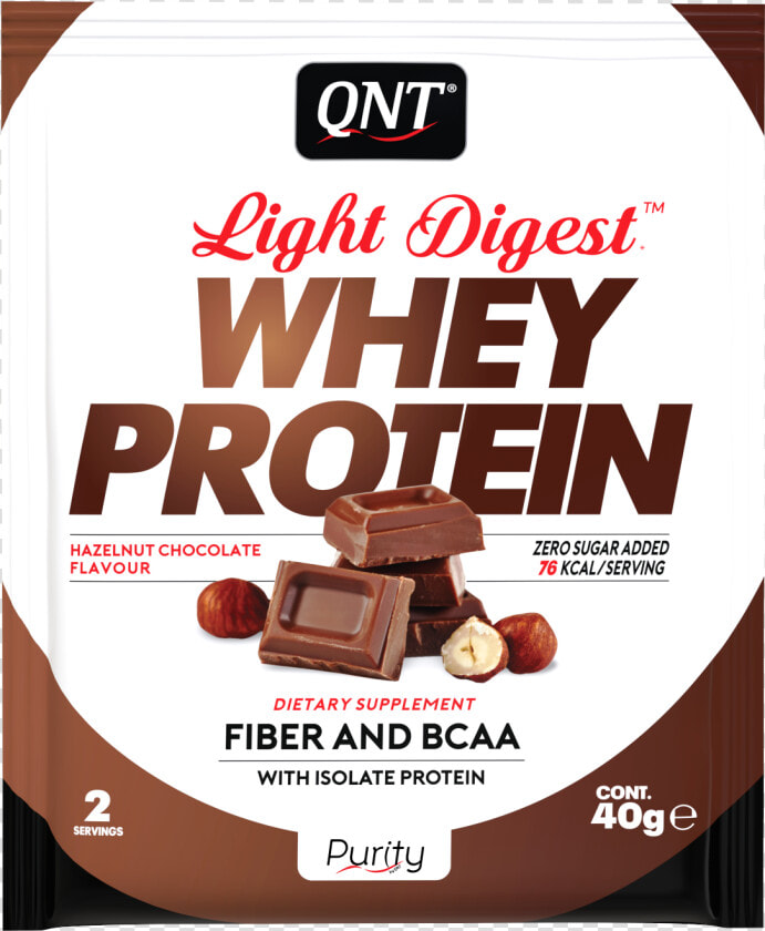 Light Digest Whey Protein 40g Monodose Hazelnut Chocolate   Light Digest Whey Protein Chocolate Belga  HD Png DownloadTransparent PNG