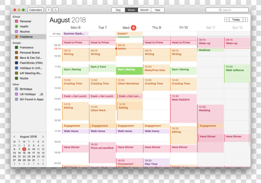 This Is An Example Of Calendar blocking In Action With   Time Blocking And Todoist  HD Png DownloadTransparent PNG