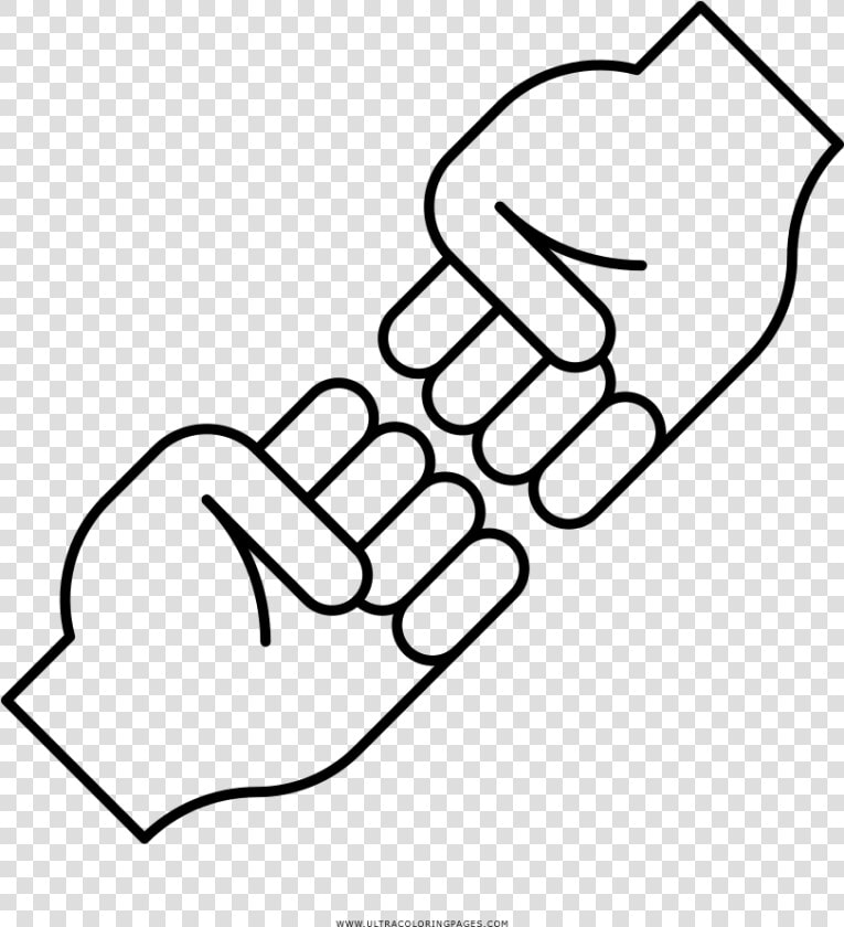 Fist Bump Coloring Page   Line Art  HD Png DownloadTransparent PNG