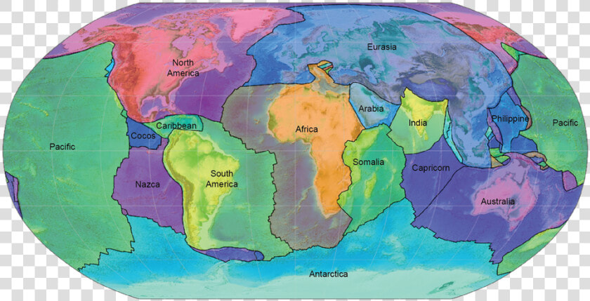 Tectonic Plates Labelled  HD Png DownloadTransparent PNG