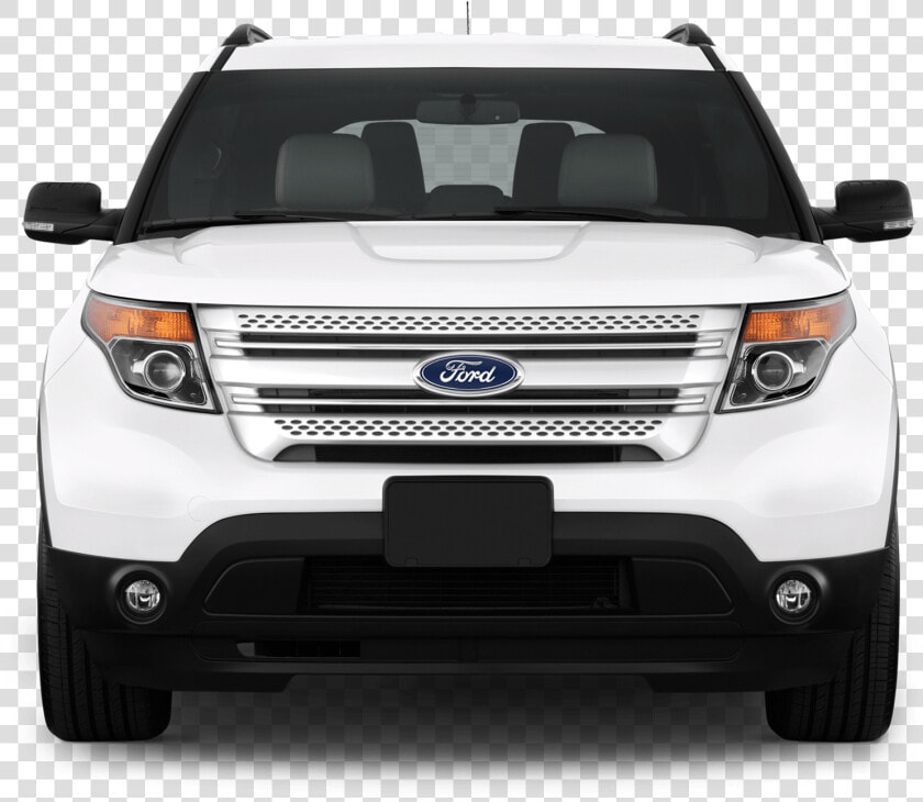 2012 Ford Explorer Xlt Suv Front View   2014 Gmc Terrain Vs 2014 Ford Explorer  HD Png DownloadTransparent PNG