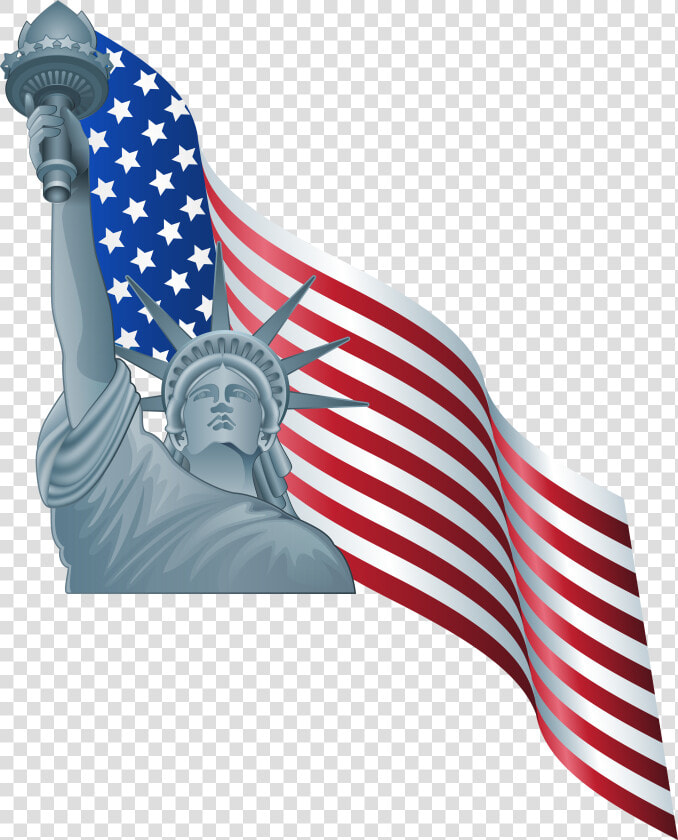 American Flag And Statue Of Liberty Png Clip Art   American Statue Of Liberty Clipart  Transparent PngTransparent PNG