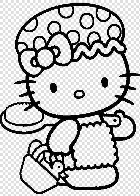 Transparent Kitty Face Png   Easy To Color Hello Kitty  Png DownloadTransparent PNG