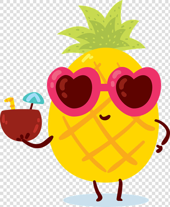 Verão  Abacaxi  Amarelo  Mar   Frutas Animadas  HD Png DownloadTransparent PNG