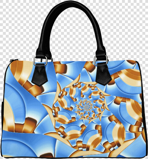 Golden Blue Bubble Spiral Boston Handbag   Handbag  HD Png DownloadTransparent PNG