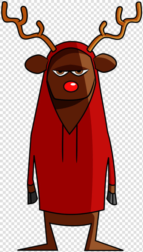 Rudolph The Red Nosed Reindeer Clipart Outline   Cartoon  HD Png DownloadTransparent PNG