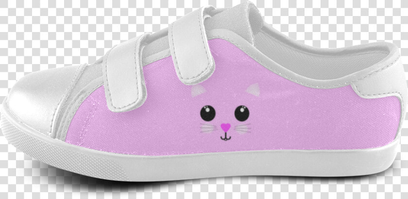 Kawaii Kitty Velcro Canvas Kid S Shoes   Skate Shoe  HD Png DownloadTransparent PNG