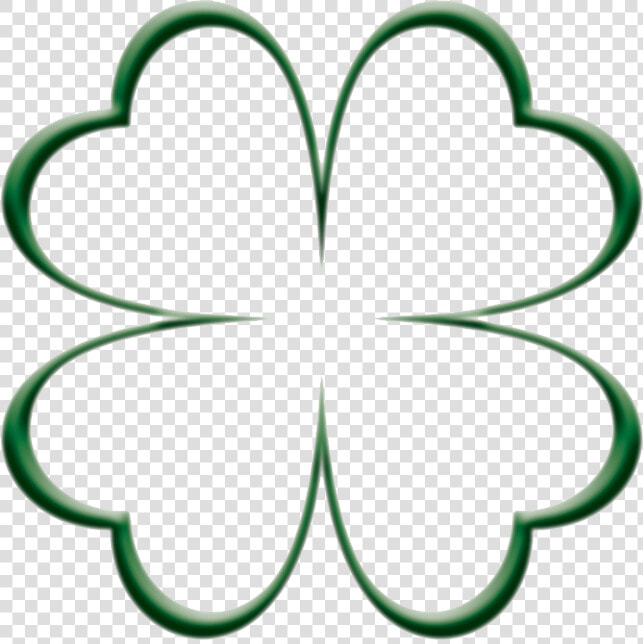 Four Leaf Clover Outline Clipart   Png Download   4 Leaf Clover Hearts  Transparent PngTransparent PNG