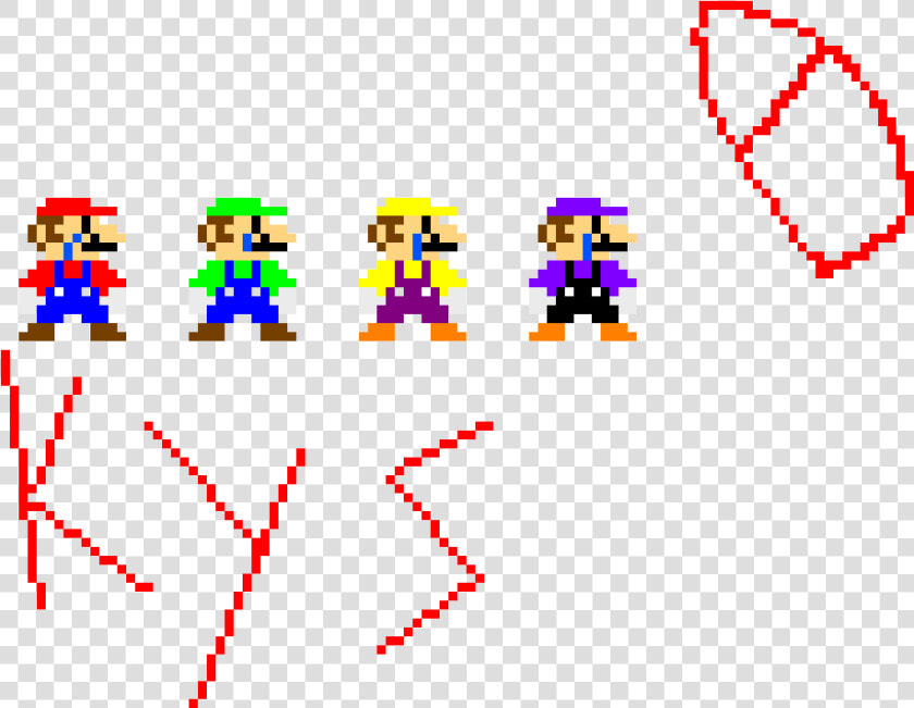 Transparent Mario And Luigi Png   Wario Waluigi Mario Luigi Pixel  Png DownloadTransparent PNG