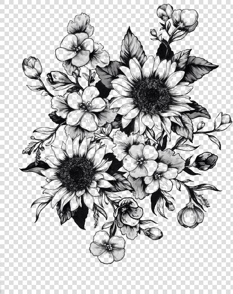 Tattoo Sketch Flower Drawing Sunflower Png Free Photo   Black And White Flower Tattoo Designs  Transparent PngTransparent PNG