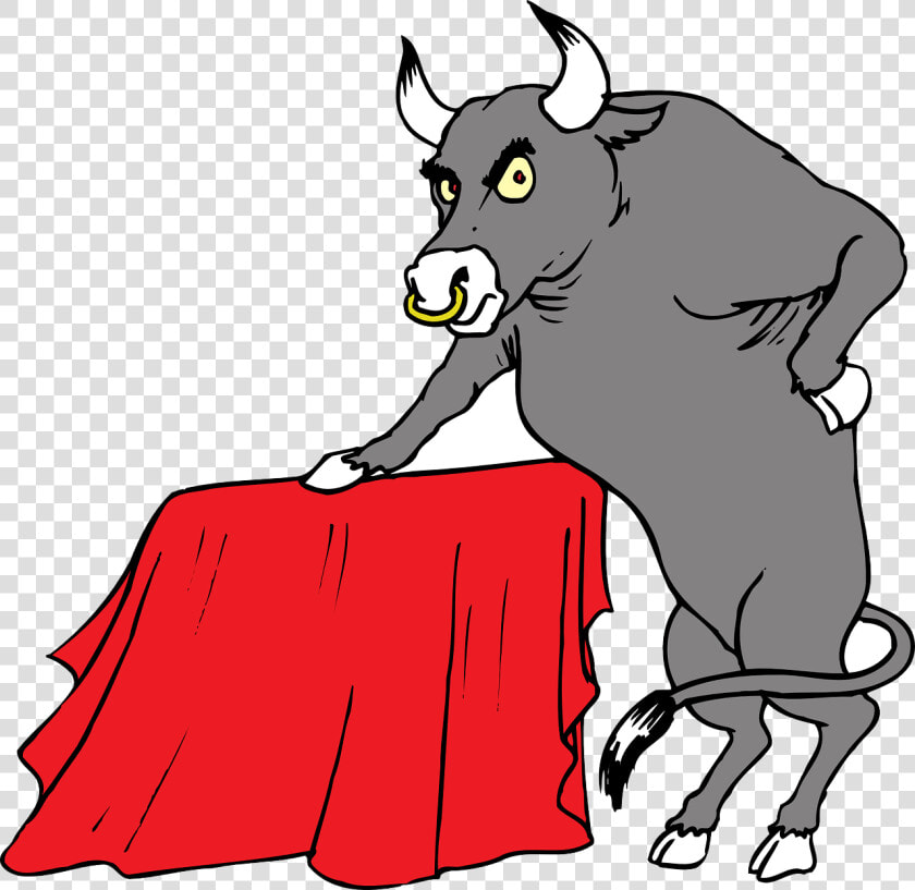 Bull With Red Cape Svg Clip Arts   Bull Seeing Red Cartoon  HD Png DownloadTransparent PNG