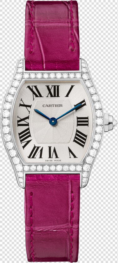 Uploads news tortue Wa501007 Rhodium Finish White Diamonds   Cartier Womens Watch Red  HD Png DownloadTransparent PNG