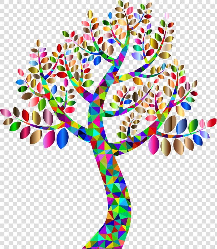 Low Poly Simple Prismatic Tree Clip Arts   Colorful Family Tree Clipart  HD Png DownloadTransparent PNG