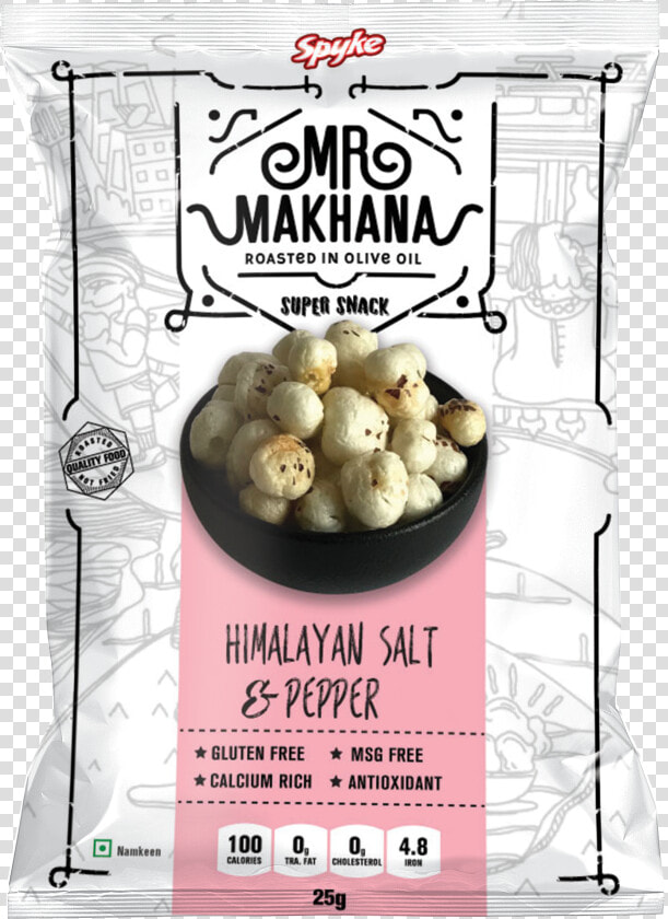 Makhana Mocks Himalayan Salt And Pepper   Mr Makhana Himalayan Salt  amp  Pepper 25gm  HD Png DownloadTransparent PNG