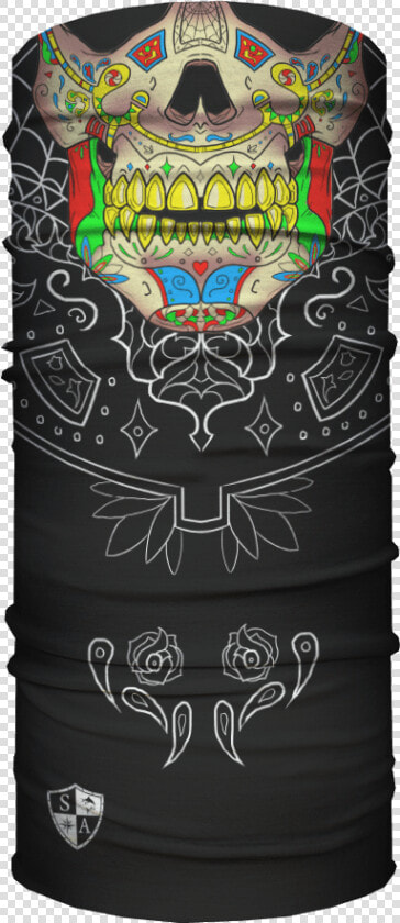 Calavera Candy Skull Face Shield Floral Skull Neck   Kahlúa  HD Png DownloadTransparent PNG