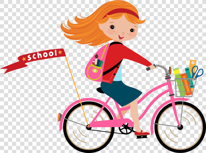 Bicycle Girl Cycling Illustration   Girl Riding A Bike Clipart  HD Png DownloadTransparent PNG