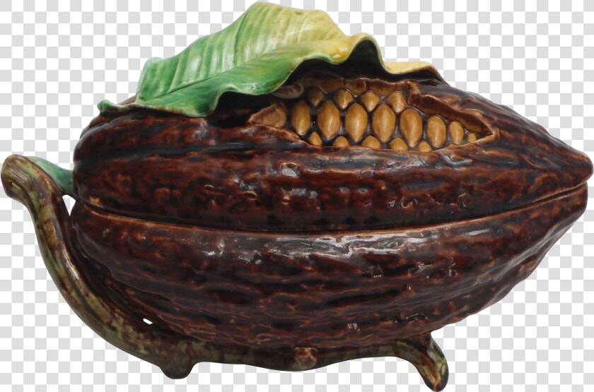 Antique Majolica Cocoa Bean Box From Majolicadream   Carving  HD Png DownloadTransparent PNG