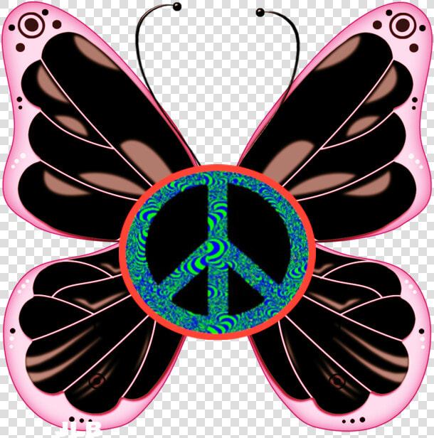 Hippie Clipart Trippy   Black And Pink Butterfly Png  Transparent PngTransparent PNG