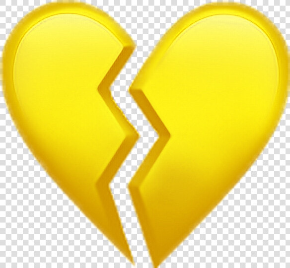  brokenheart  yellow  aesthetic  emoji  freetoedit   Ios Broken Heart Emoji  HD Png DownloadTransparent PNG