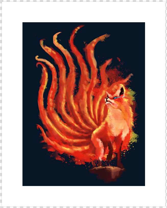 Nine Tailed Fox Art Print   Illustration  HD Png DownloadTransparent PNG