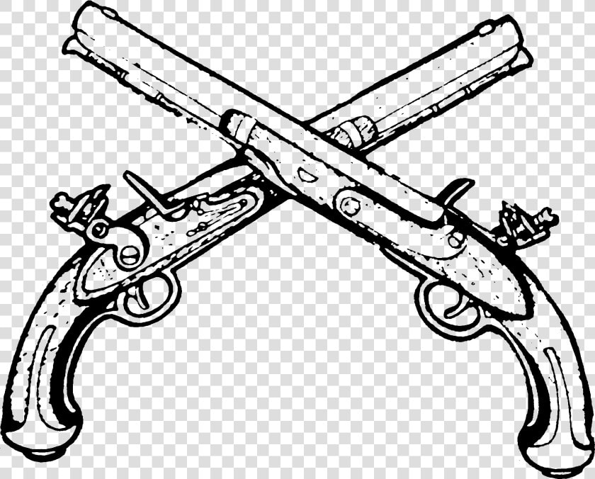 Clip Art Royalty Free Library Army Gun Pistol   Flintlock Pistol Drawing  HD Png DownloadTransparent PNG