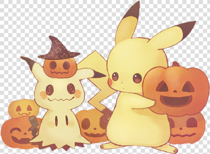 Pumpkin Pokemon Pikachu Mimikyu Halloween Handpainted   Pikachu And Mimikyu  HD Png DownloadTransparent PNG