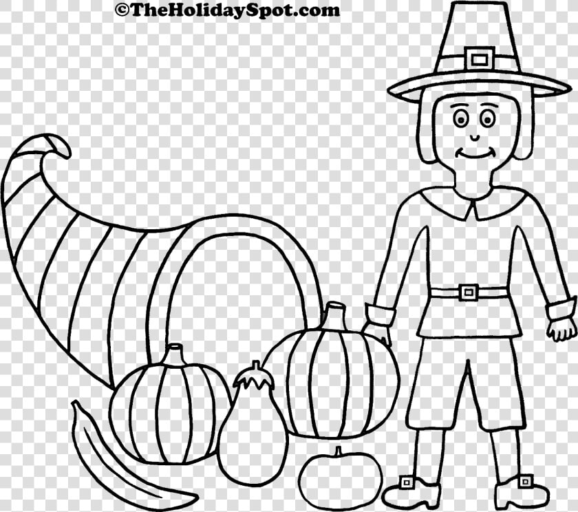 Clipart Thanksgiving Coloring Pages Clipart Black And   Turkey Pilgrim Coloring Page  HD Png DownloadTransparent PNG