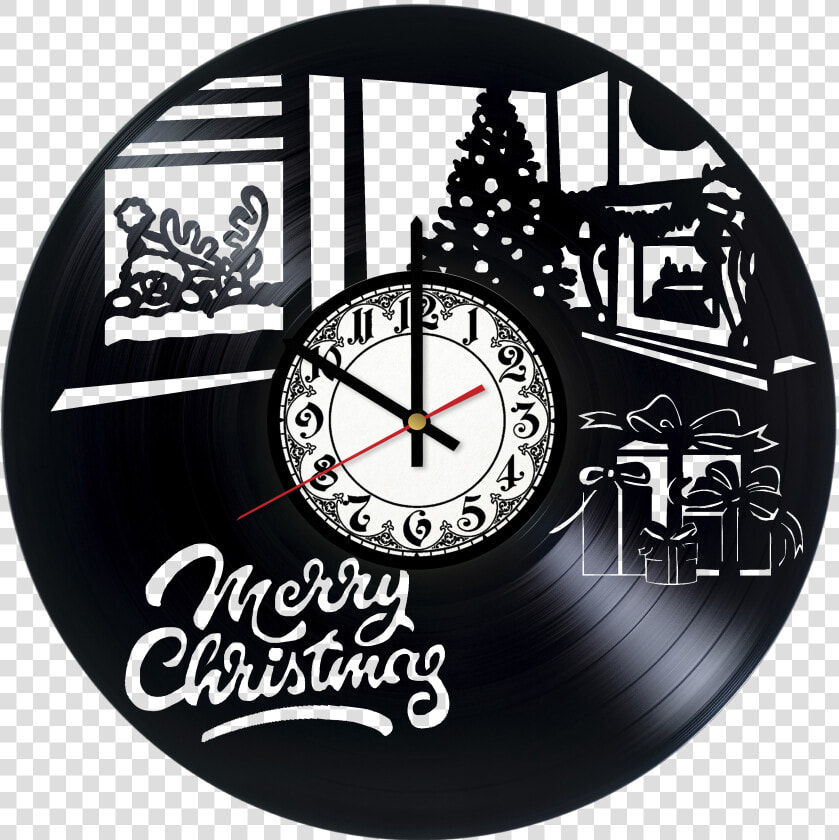 Marry Christmas Vinyl Record Wall Clock The Superb   Christmas Vinyl Clock  HD Png DownloadTransparent PNG