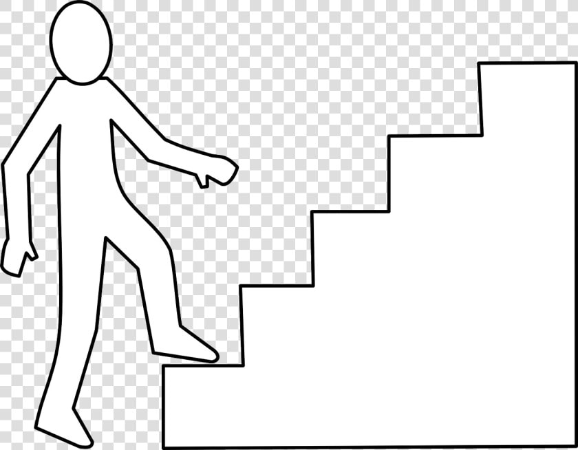 Staircase  Stairs  Climb  Up  Man   Clipart Black And White Upstairs  HD Png DownloadTransparent PNG