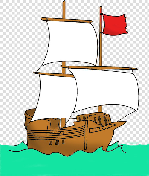 Pirate Ship With Red Flag   Pirate Ship Red Flag  HD Png DownloadTransparent PNG