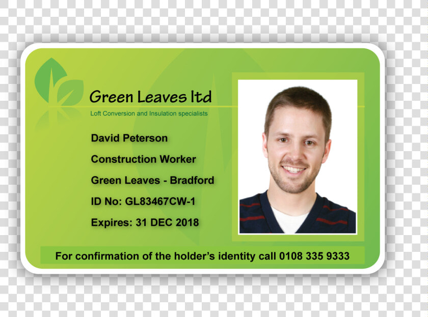 View Larger Image Colourful Green Leaves Id Card Sample   Work Id Card Sample  HD Png DownloadTransparent PNG