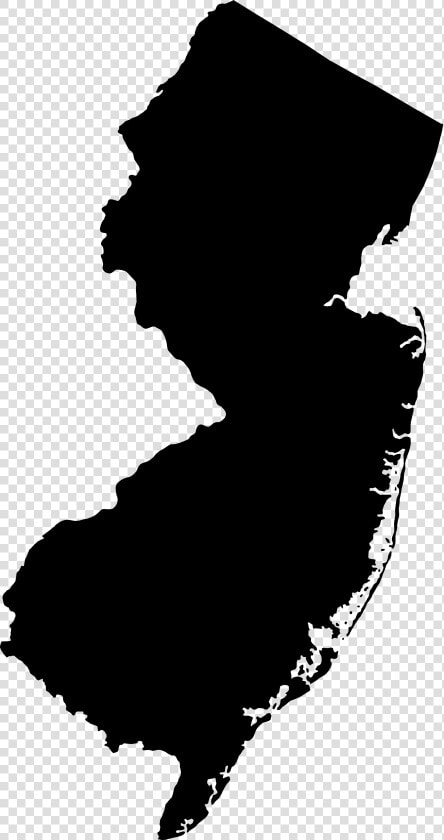 New Jersey Outline Shaded Map   New Jersey Map Black  HD Png DownloadTransparent PNG